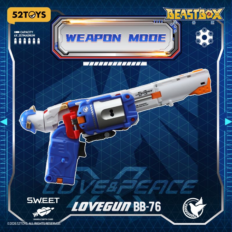 52TOYS 變形玩具新作 BEASTBOX BB-76 LOVEGUN 亮相:和平鴿化身強悍左輪手槍 2 52TOYS 變形玩具新作 BEASTBOX BB-76 LOVEGUN 亮相:和平鴿化身強悍左輪手槍