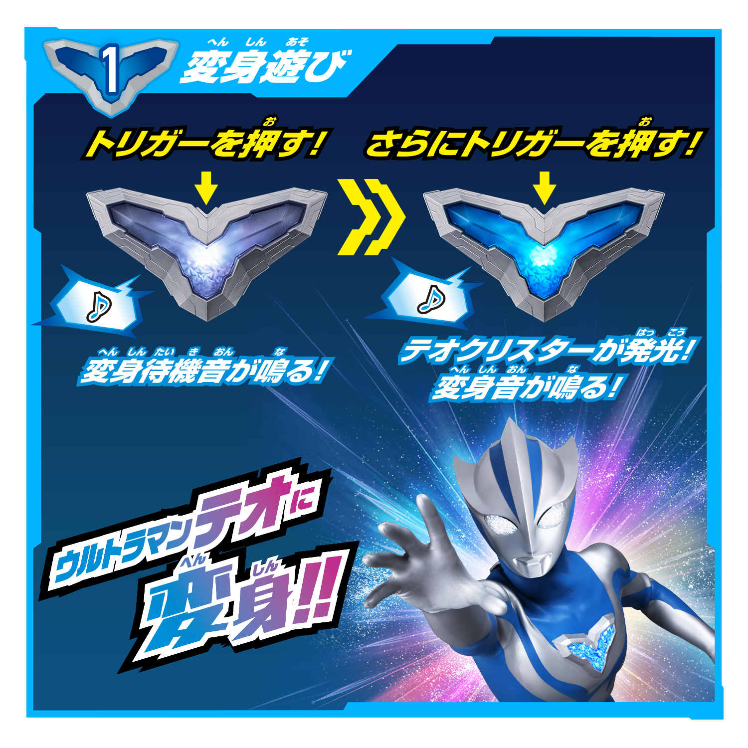 萬代特攝新作週邊公開!《ウルトラマンテオ》變身器「DXテオクリスター」5 月登場,預約即贈限定蓄光指偶