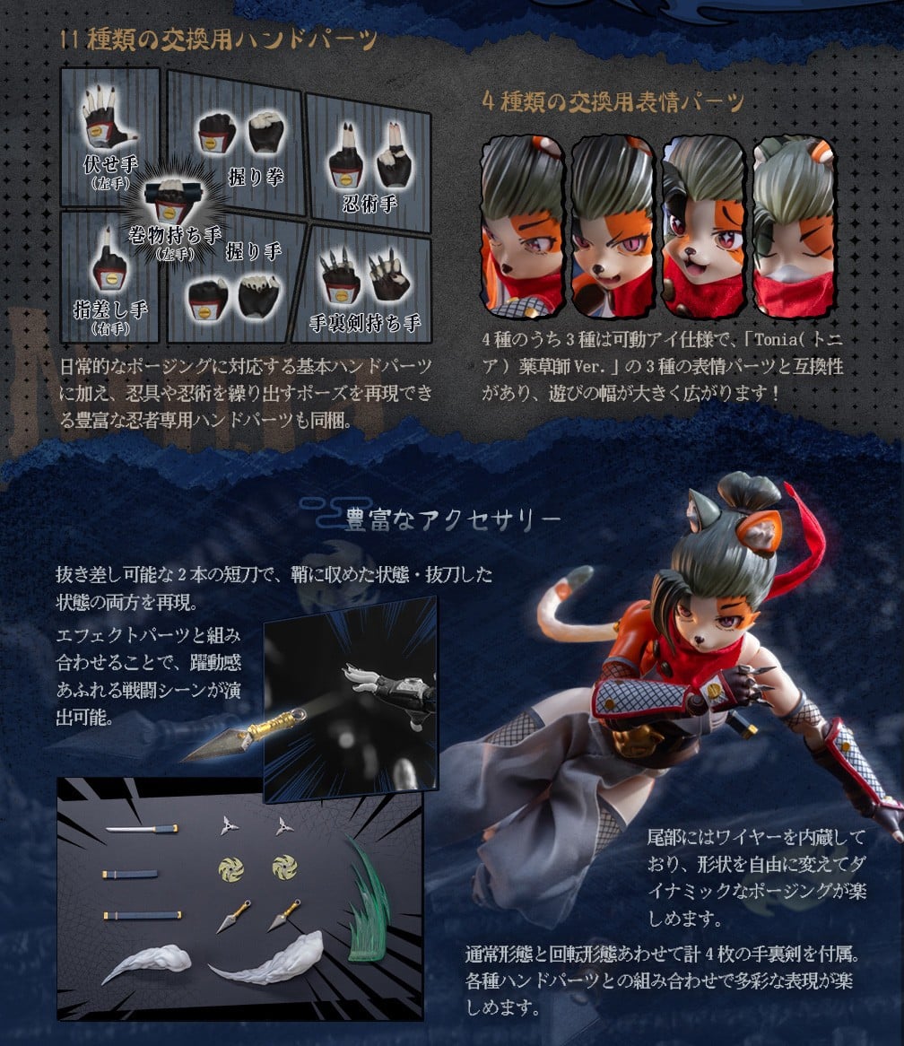 獸人系美少女登場!LADo TOYS「Tonia 忍者 Ver.」1/12 可動人偶正式預約 6 獸人系美少女登場!LADo TOYS「Tonia 忍者 Ver.」1/12 可動人偶正式預約
