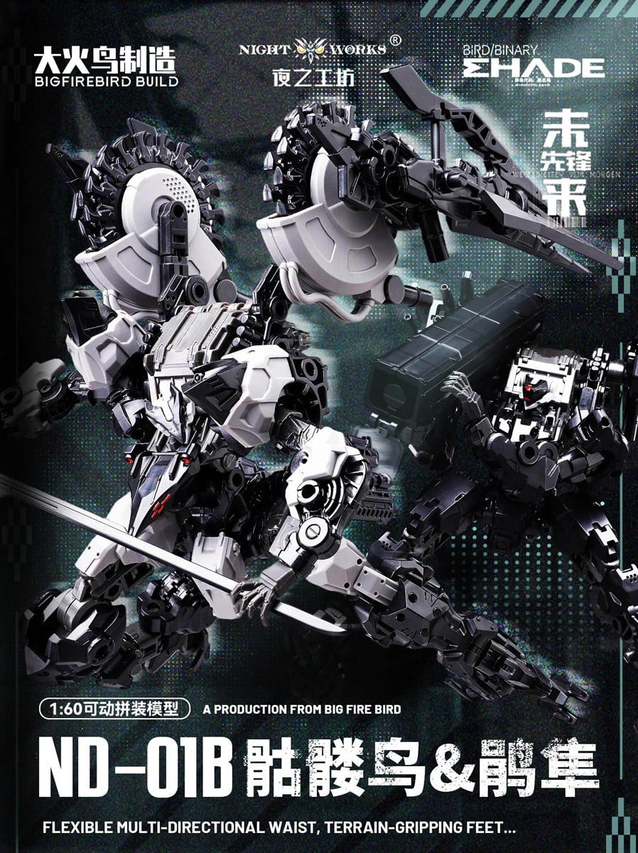 大火鳥製造推出《BIRD/BINARY》雙機組裝模型 支援合體變形預計 2026 年發售售價台幣 800 有找