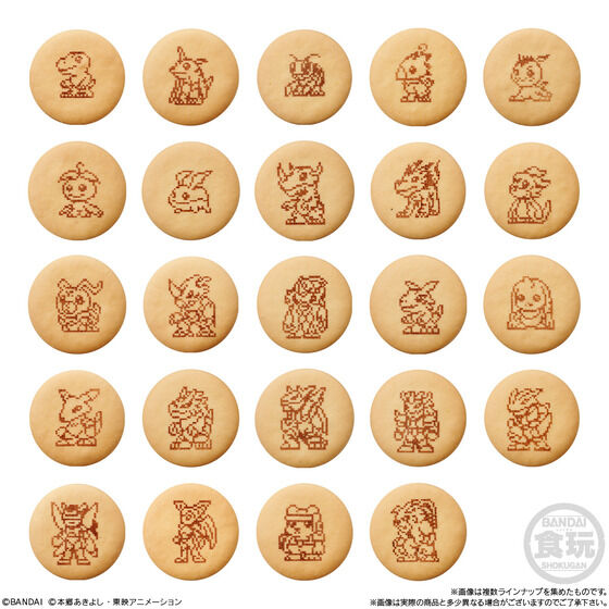 Bandai《數碼寶貝》對打機包裝吊飾 附點陣圖案餅乾