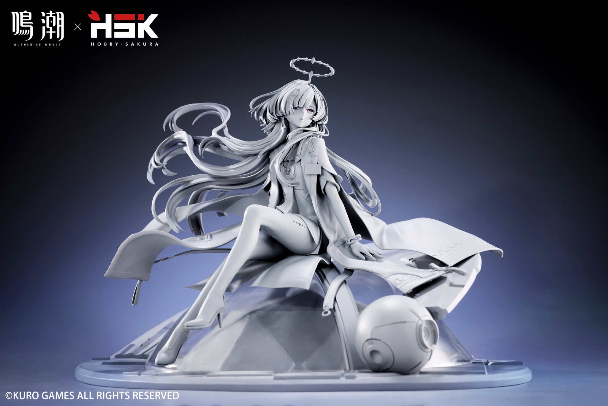Hobby Sakura 公開《鳴潮》莫妮 1/6 比例模型開發原型,灰模神韻細節曝光