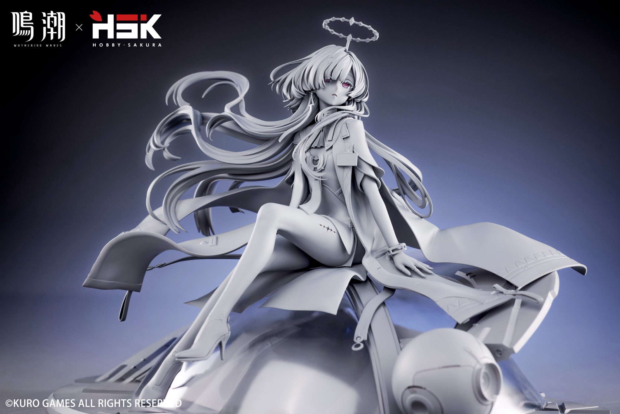 Hobby Sakura 公開《鳴潮》莫妮 1/6 比例模型開發原型,灰模神韻細節曝光