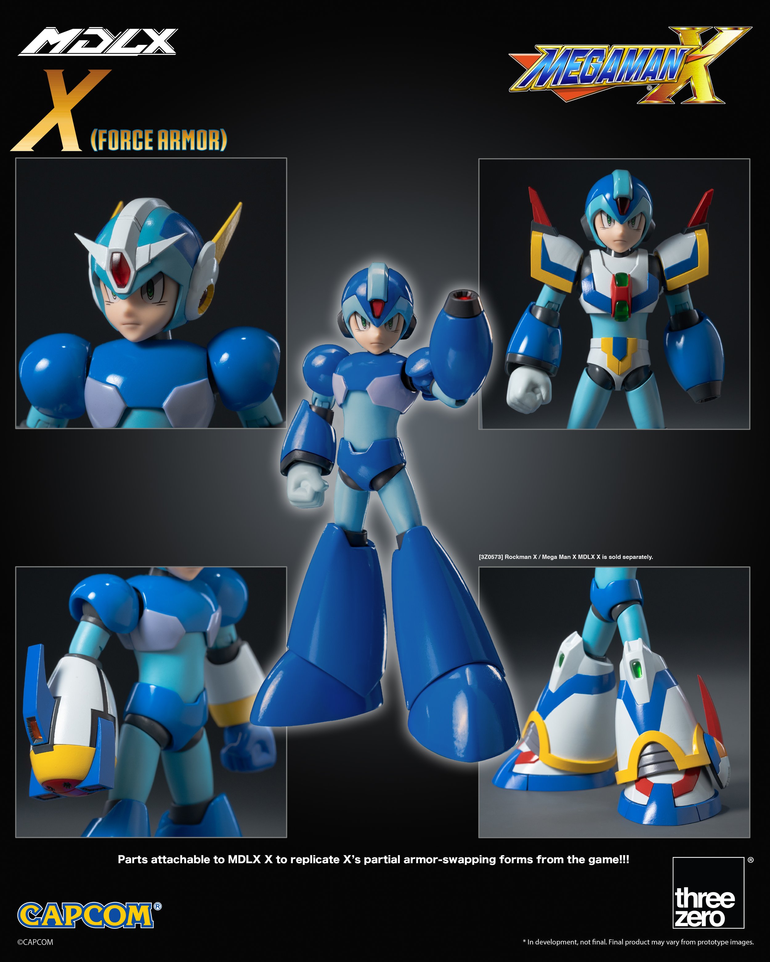 threezero《洛克人 X》MDLX 第四裝甲原型曝光 腳部磁鐵重現經典攀牆