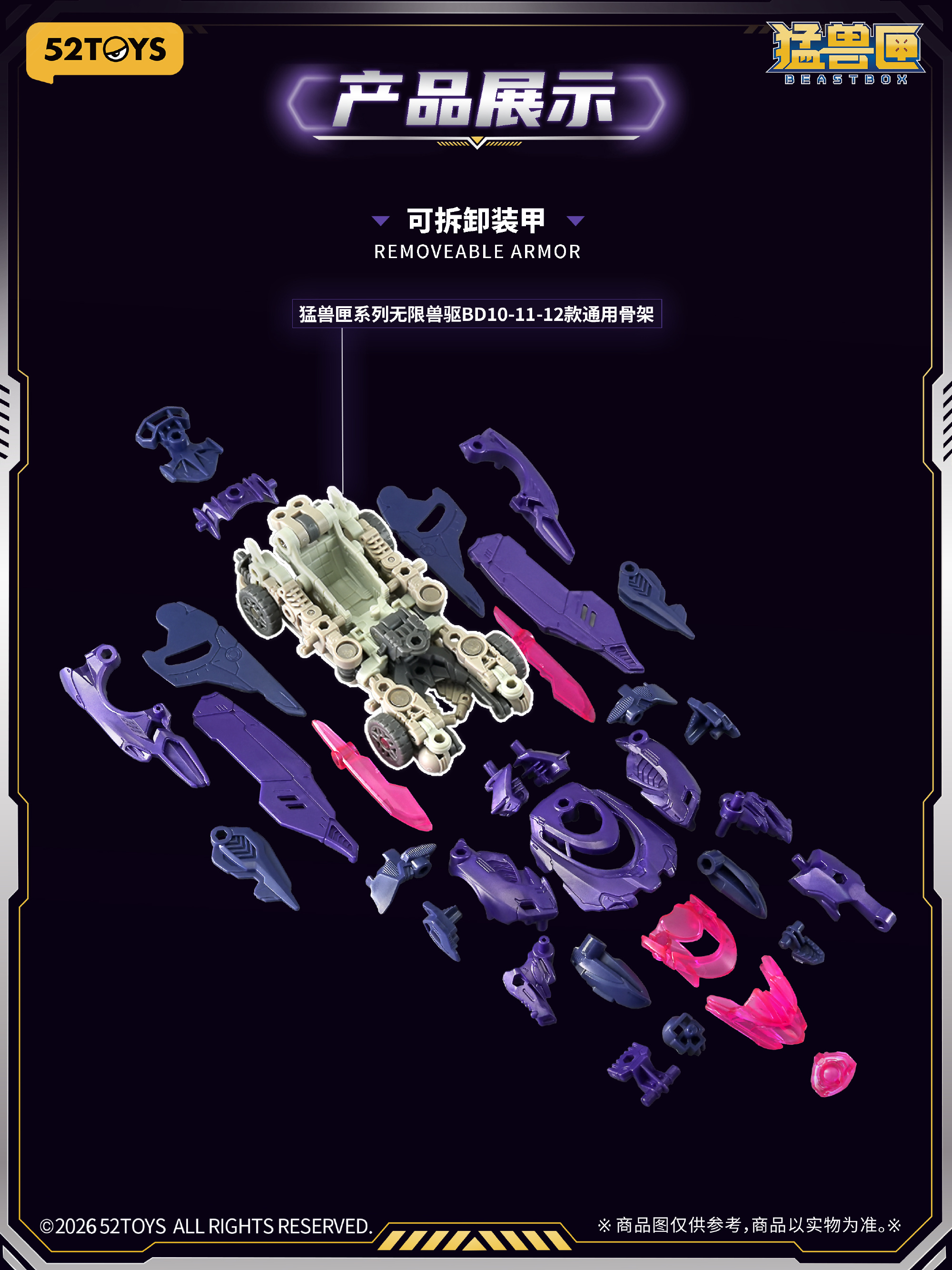 52TOYS《NIGHT PULSE》蝙蝠變形流線跑車 組裝模型售價約台幣 372 元支援互換改裝