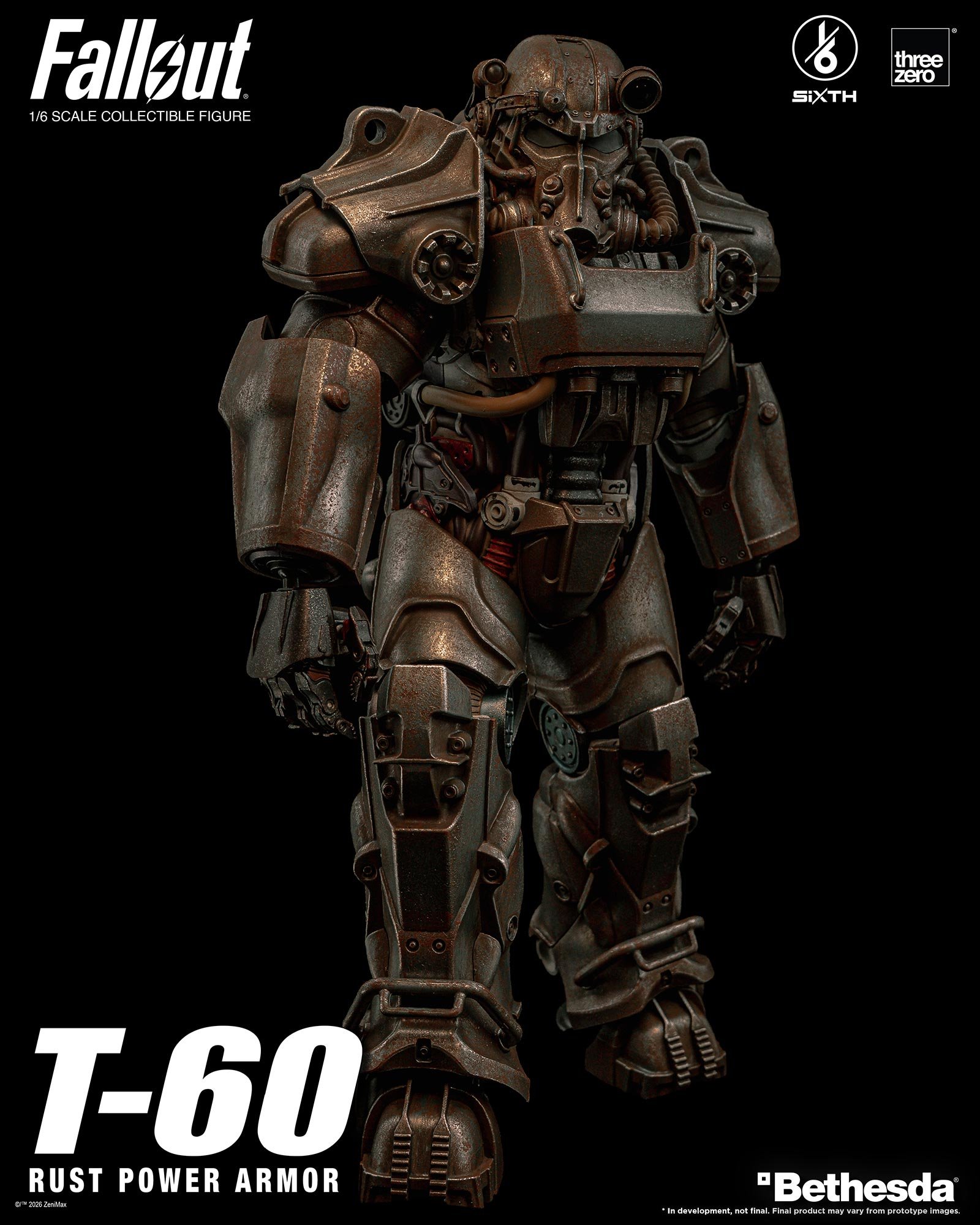 threezero《Fallout》1/6 T-60動力裝甲 2026年發售 四層塗裝重現舊化感