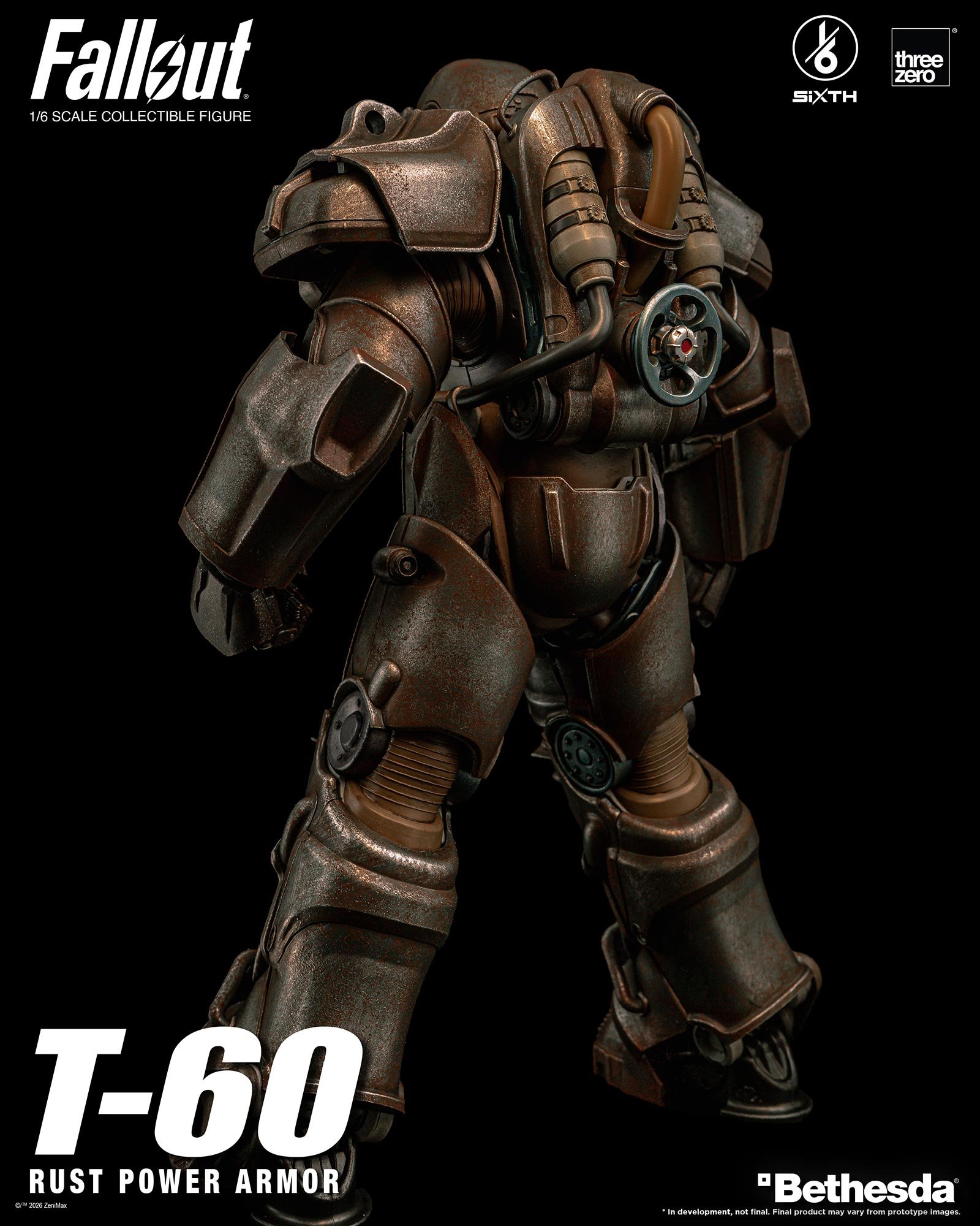threezero《Fallout》1/6 T-60動力裝甲 2026年發售 四層塗裝重現舊化感
