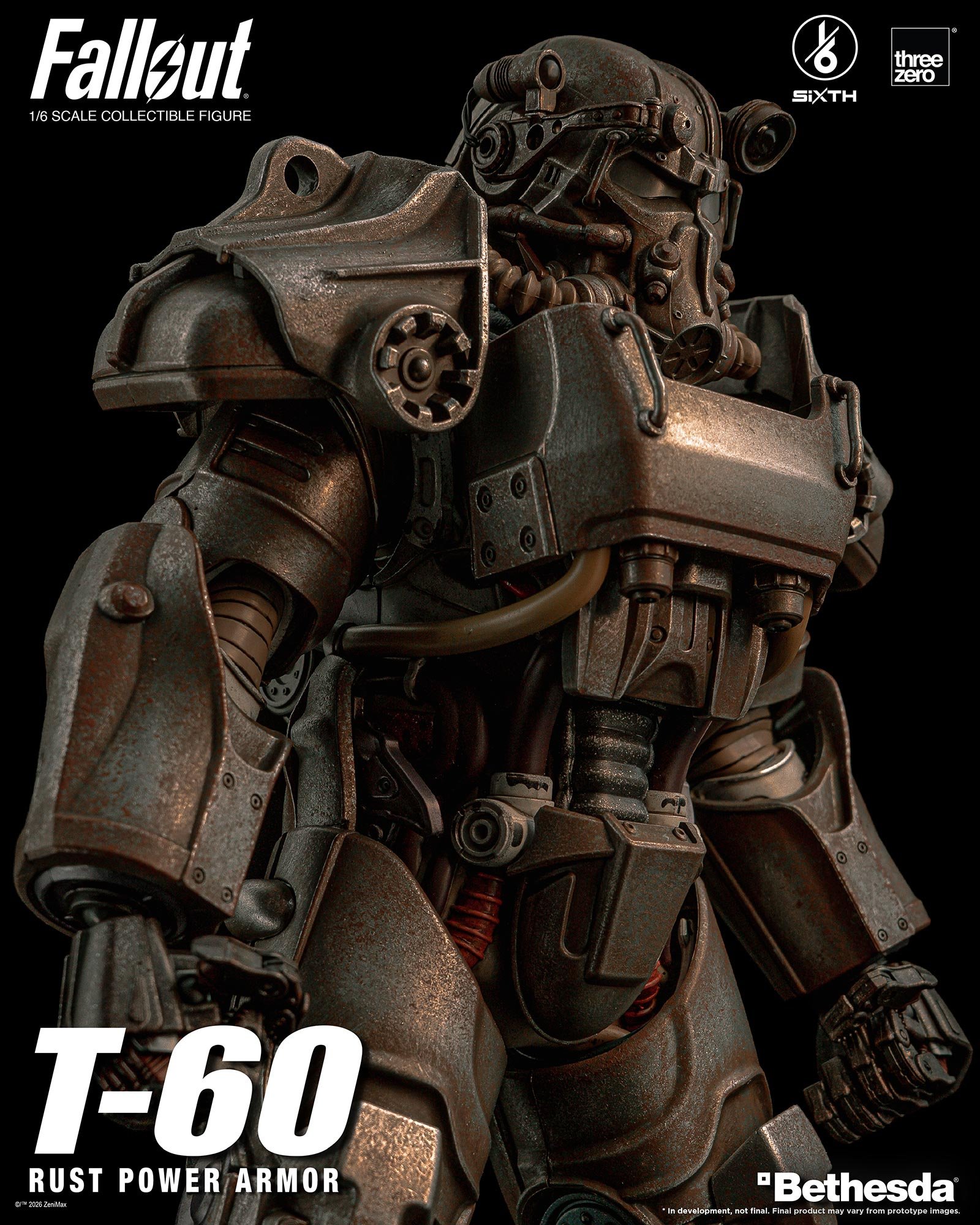 threezero《Fallout》1/6 T-60動力裝甲 2026年發售 四層塗裝重現舊化感