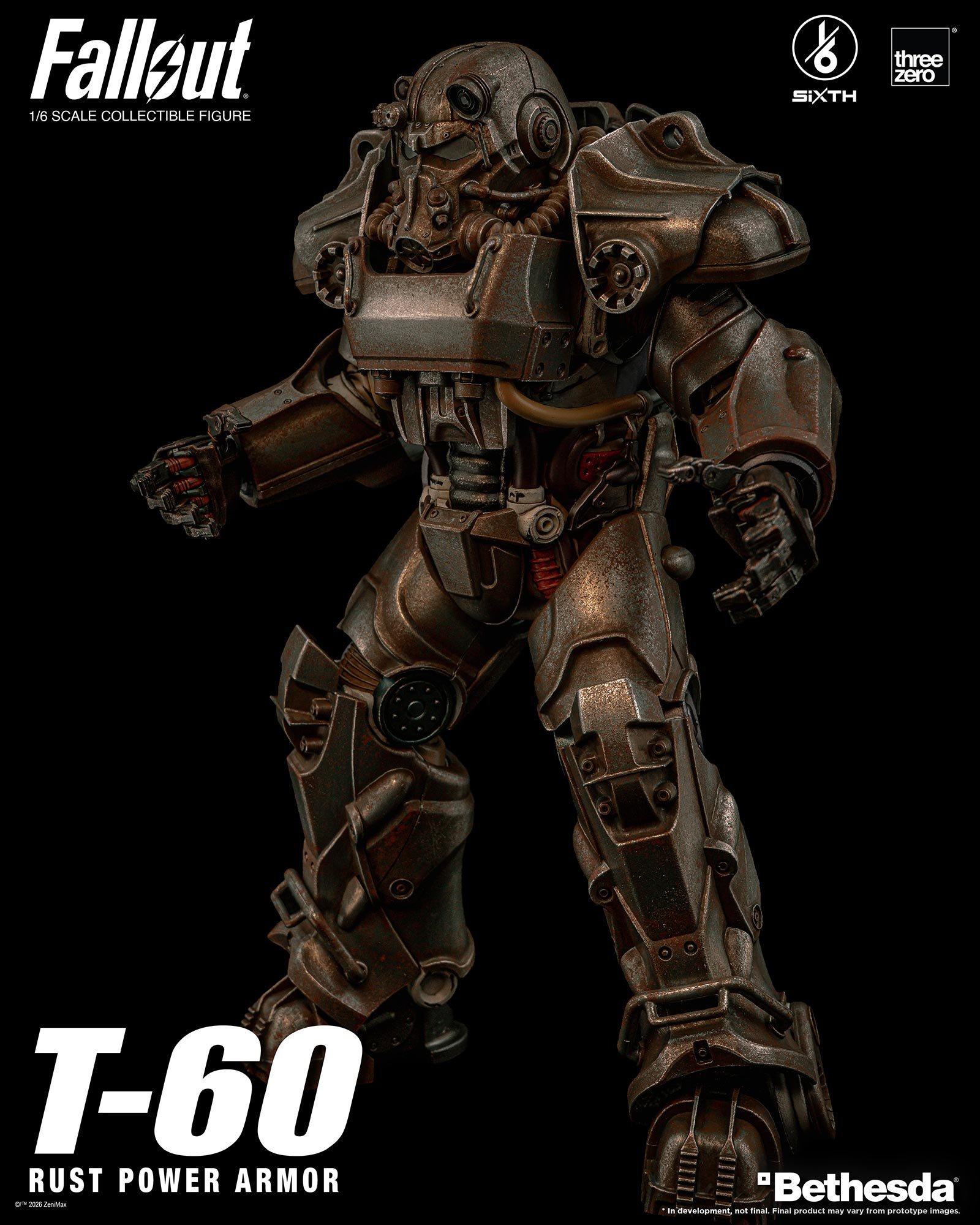 threezero《Fallout》1/6 T-60動力裝甲 2026年發售 四層塗裝重現舊化感