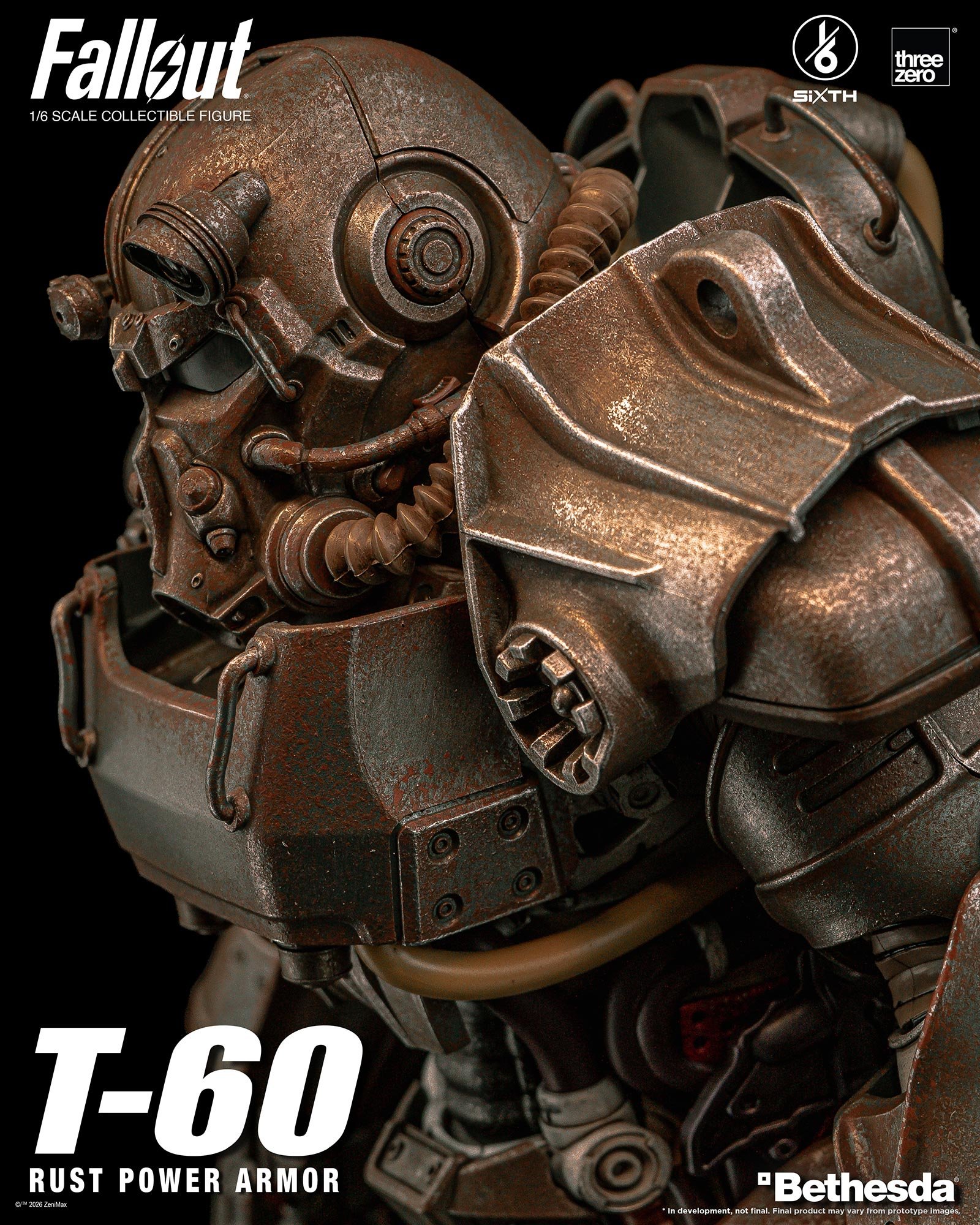 threezero《Fallout》1/6 T-60動力裝甲 2026年發售 四層塗裝重現舊化感