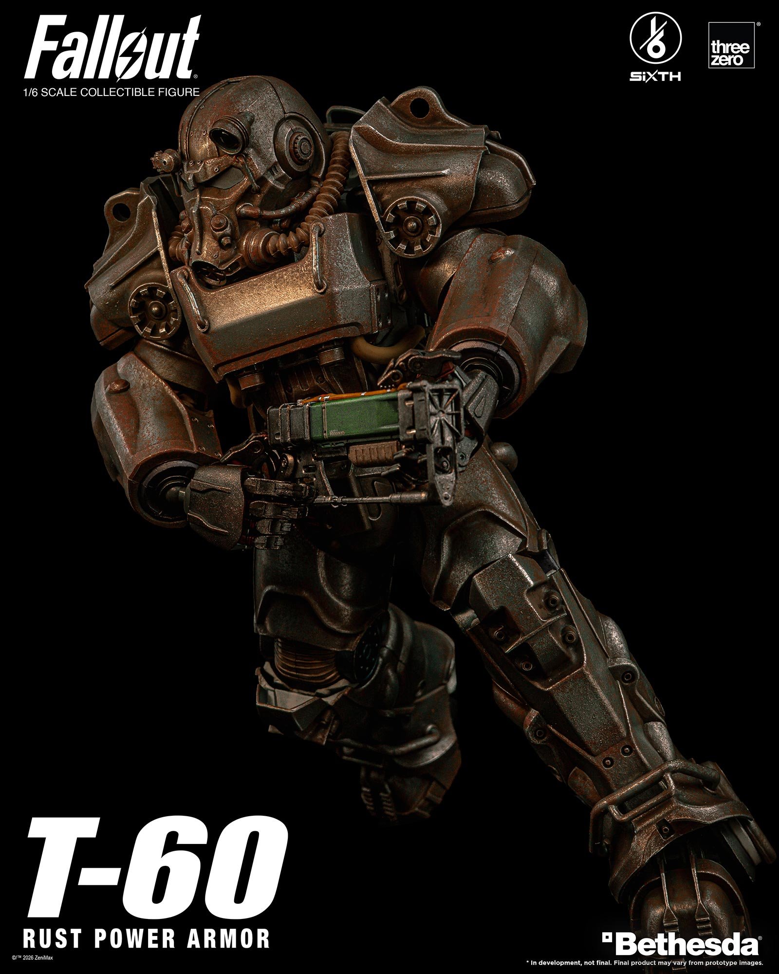 threezero《Fallout》1/6 T-60動力裝甲 2026年發售 四層塗裝重現舊化感