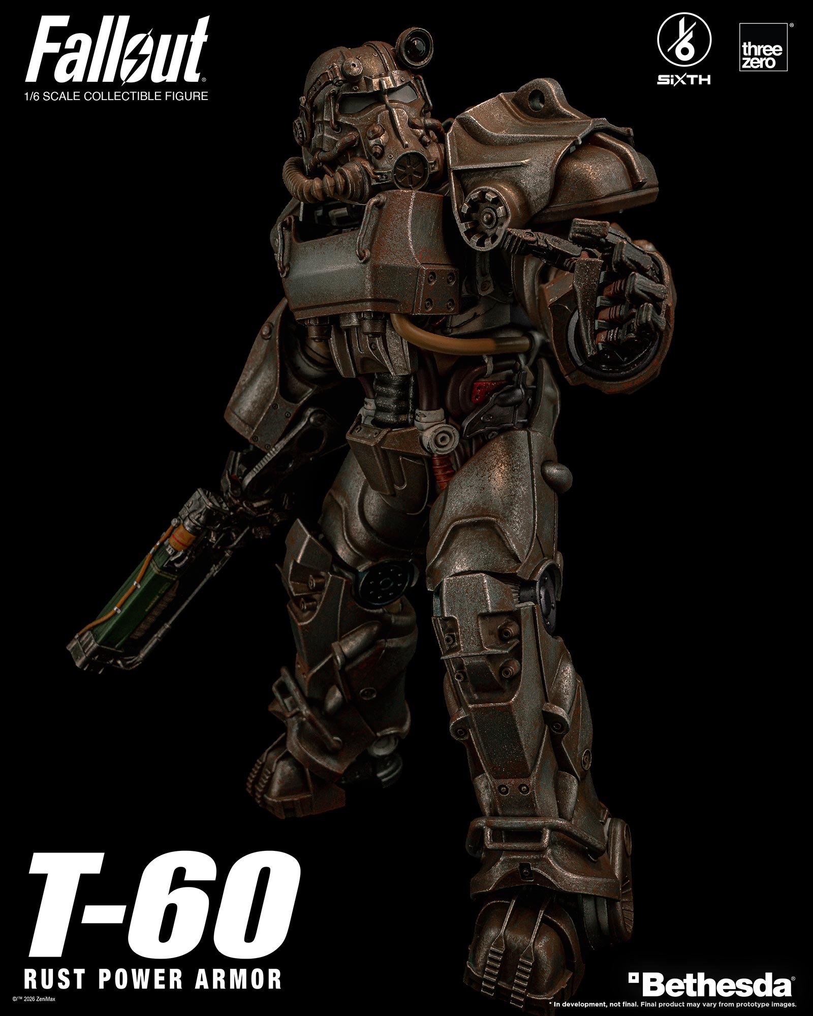 threezero《Fallout》1/6 T-60動力裝甲 2026年發售 四層塗裝重現舊化感