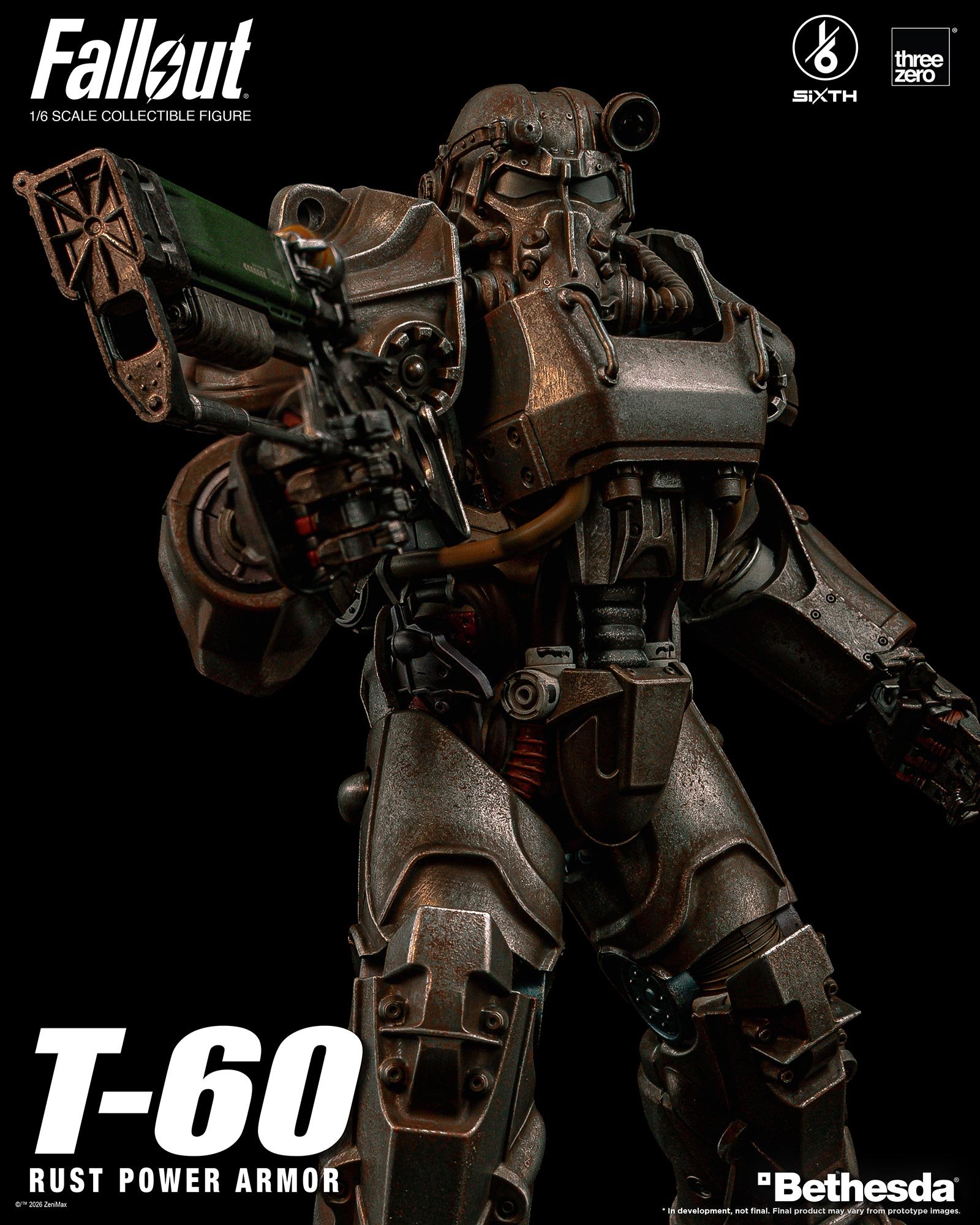 threezero《Fallout》1/6 T-60動力裝甲 2026年發售 四層塗裝重現舊化感