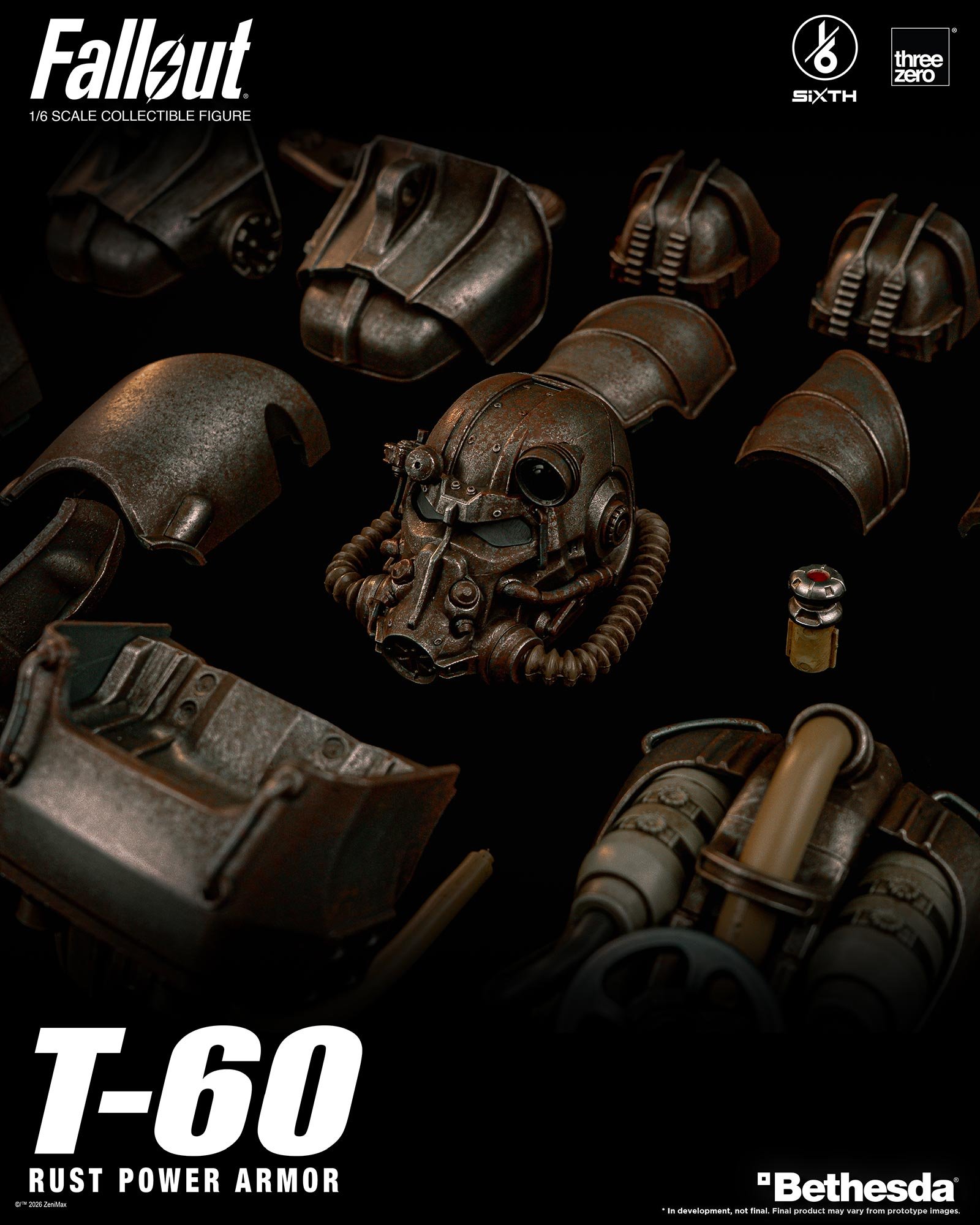 threezero《Fallout》1/6 T-60動力裝甲 2026年發售 四層塗裝重現舊化感