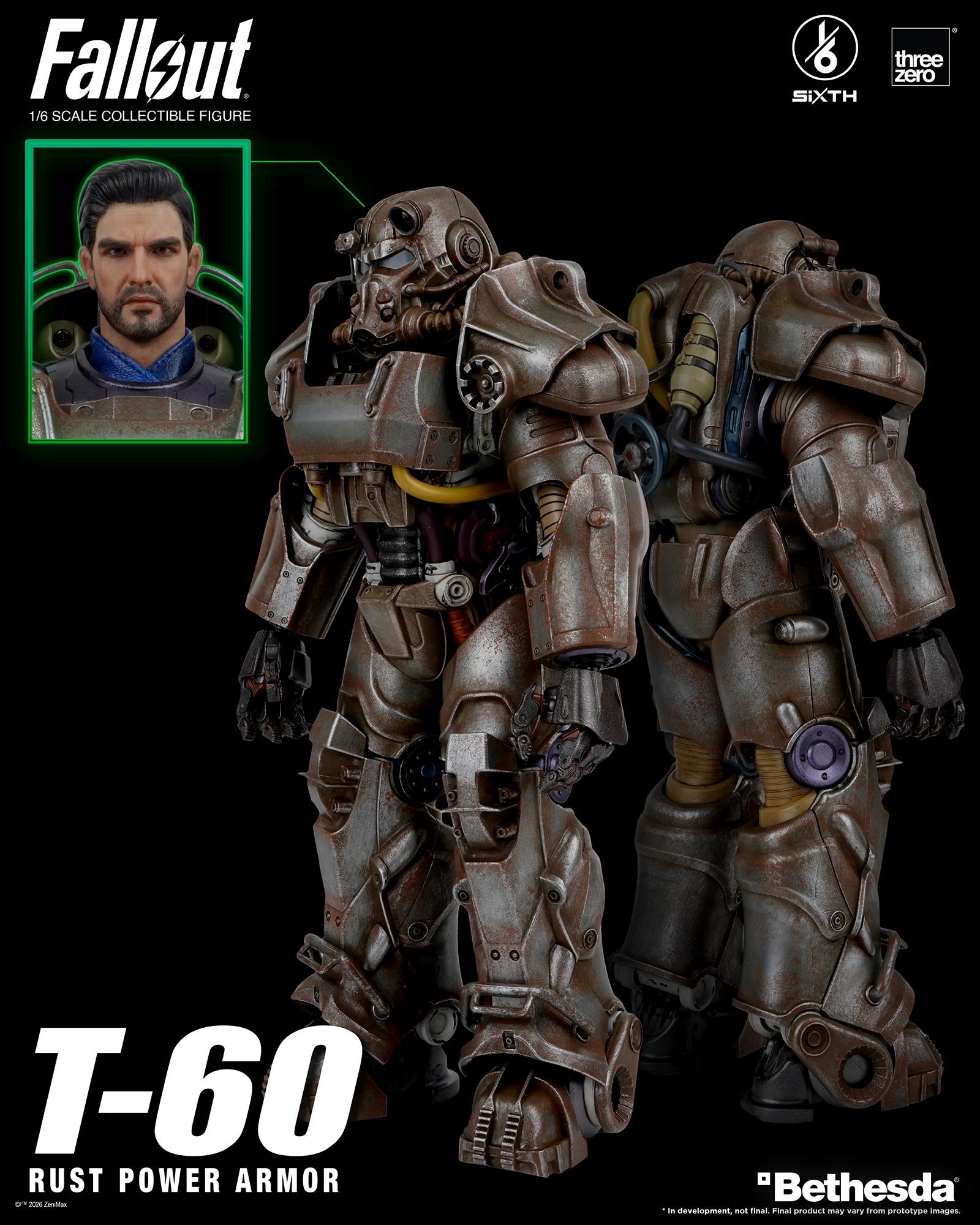 threezero《Fallout》1/6 T-60動力裝甲 2026年發售 四層塗裝重現舊化感