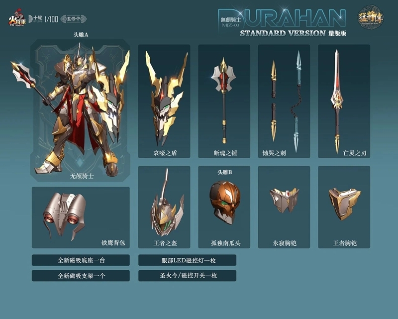 火將軍《猛將傳》首無騎士合金模型公開 豪華版搭載「旋轉馬達」槍矛