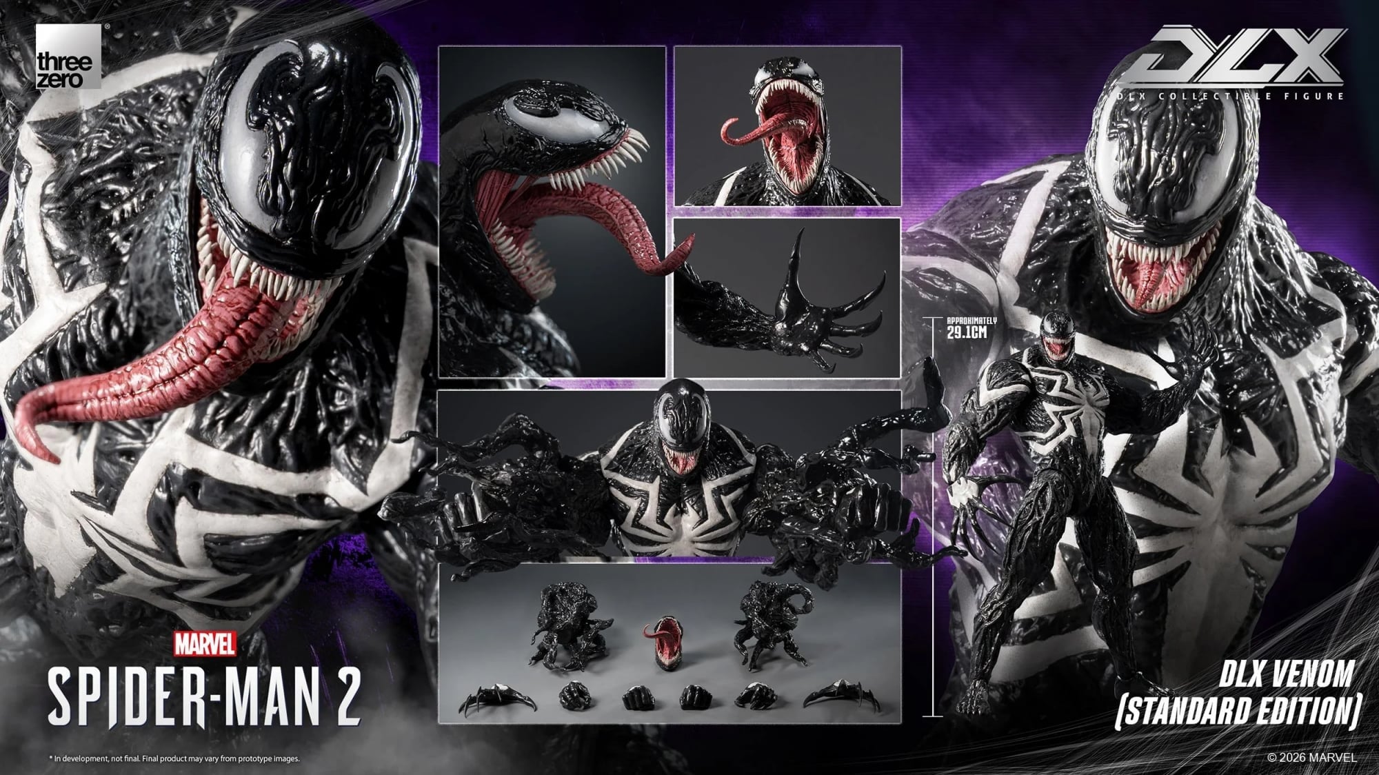 threezero 發表《Marvel’s Spider-Man 2》DLX 猛毒合金人偶預計 2027 年發售,全高 29 公分具備 33 處關節