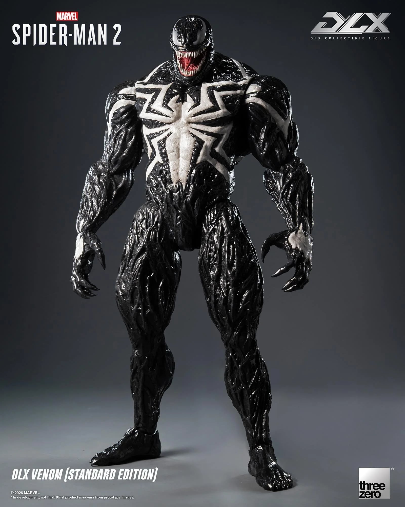 threezero 發表《Marvel’s Spider-Man 2》DLX 猛毒合金人偶預計 2027 年發售,全高 29 公分具備 33 處關節