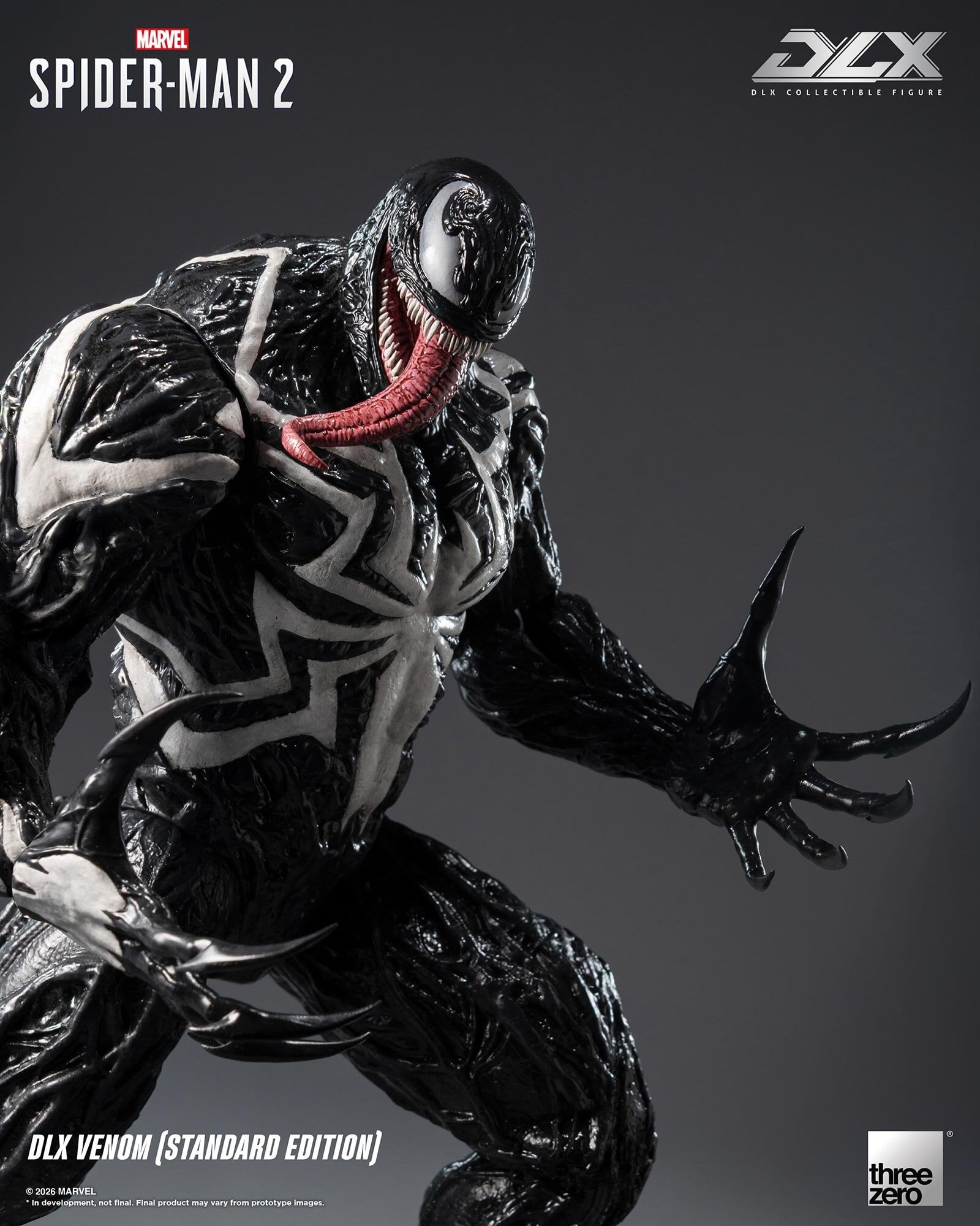 threezero 發表《Marvel’s Spider-Man 2》DLX 猛毒合金人偶預計 2027 年發售,全高 29 公分具備 33 處關節