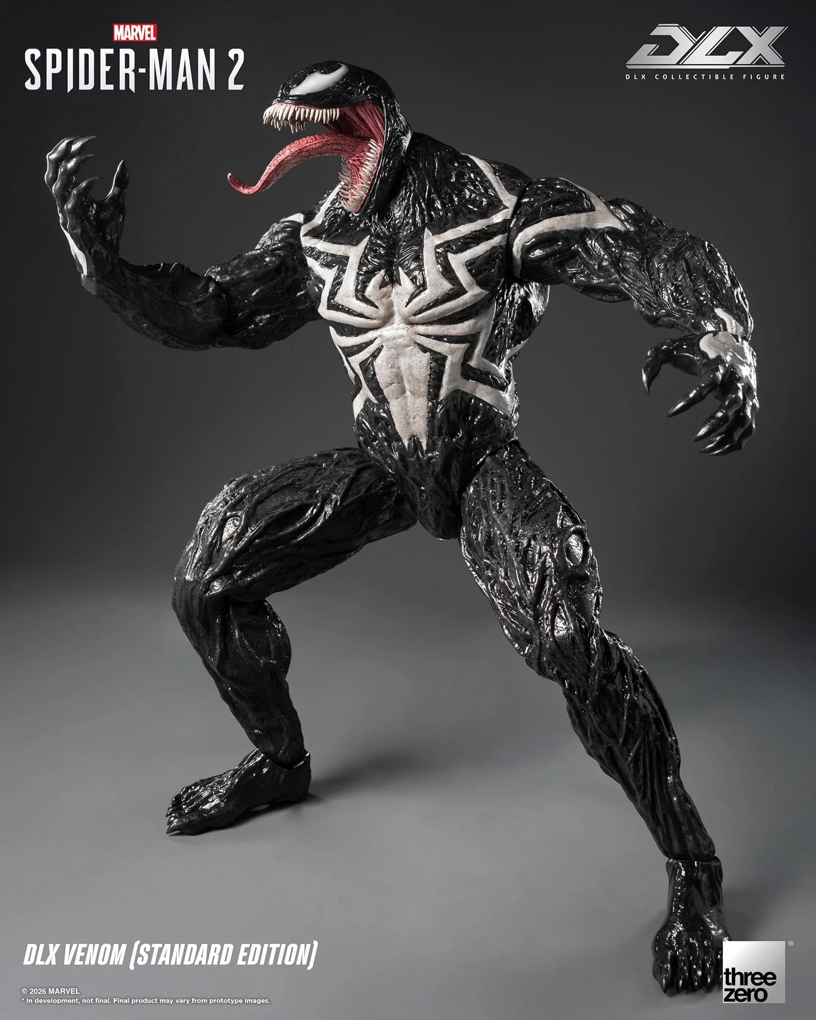 threezero 發表《Marvel’s Spider-Man 2》DLX 猛毒合金人偶預計 2027 年發售,全高 29 公分具備 33 處關節