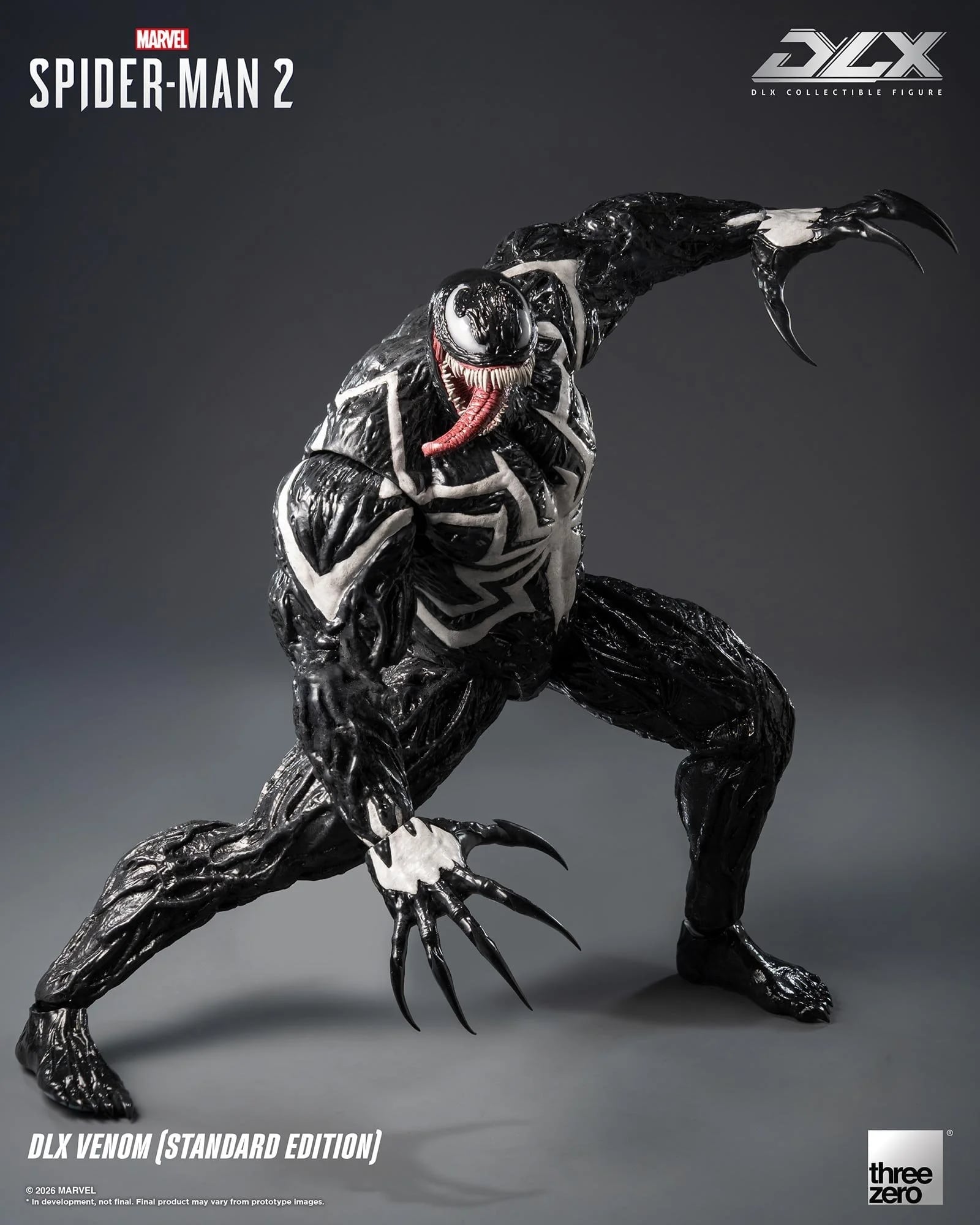 threezero 發表《Marvel’s Spider-Man 2》DLX 猛毒合金人偶預計 2027 年發售,全高 29 公分具備 33 處關節