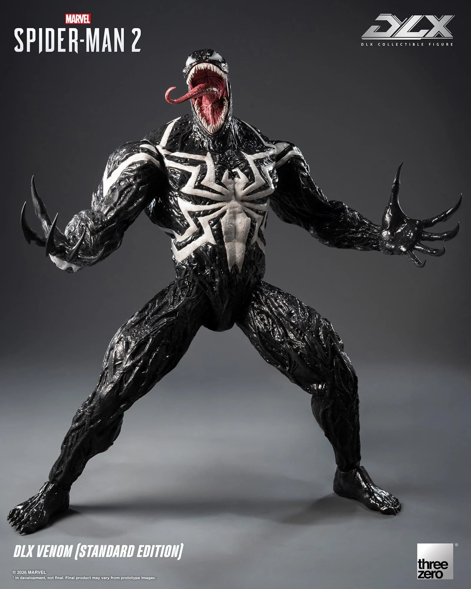 threezero 發表《Marvel’s Spider-Man 2》DLX 猛毒合金人偶預計 2027 年發售,全高 29 公分具備 33 處關節
