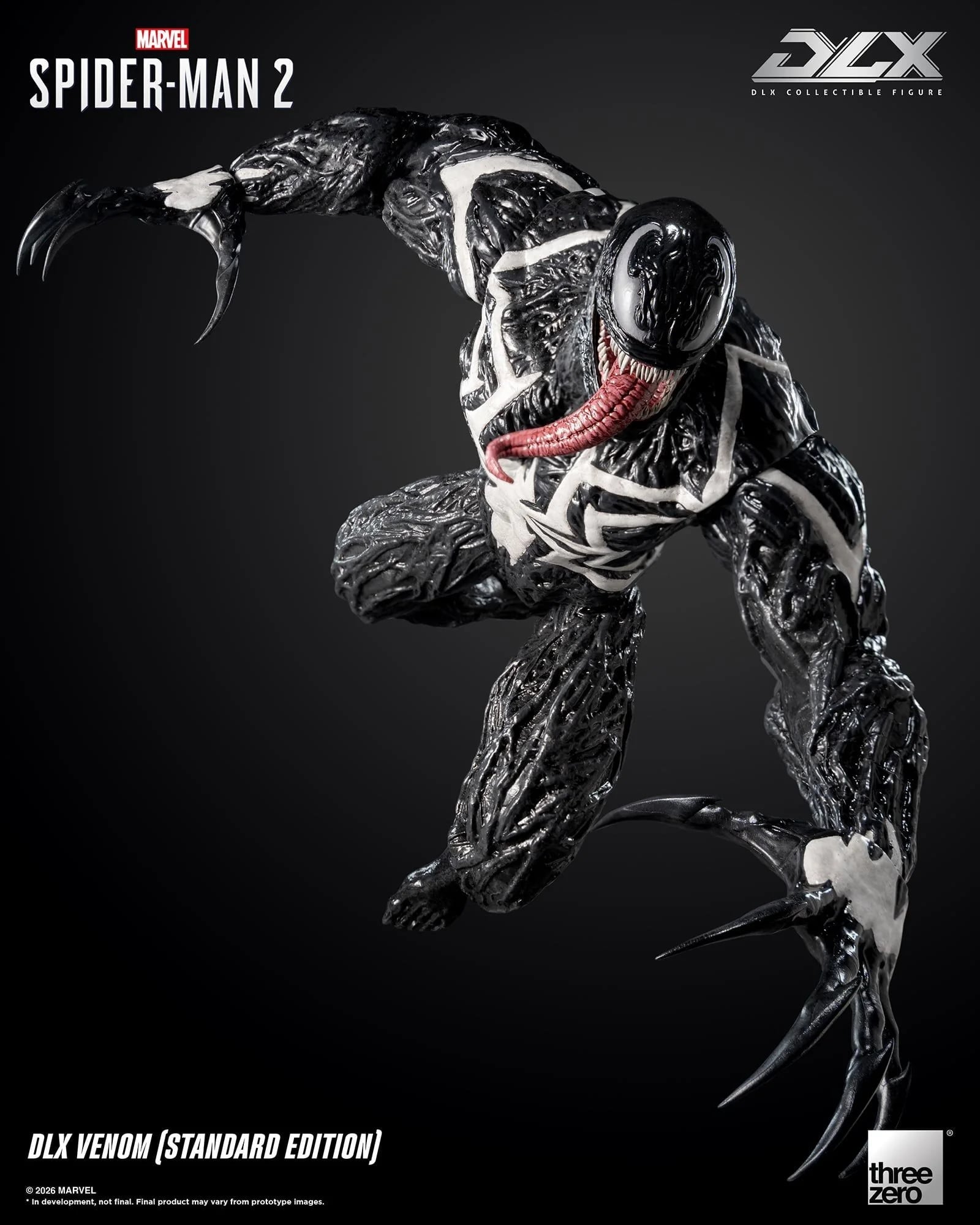 threezero 發表《Marvel’s Spider-Man 2》DLX 猛毒合金人偶預計 2027 年發售,全高 29 公分具備 33 處關節