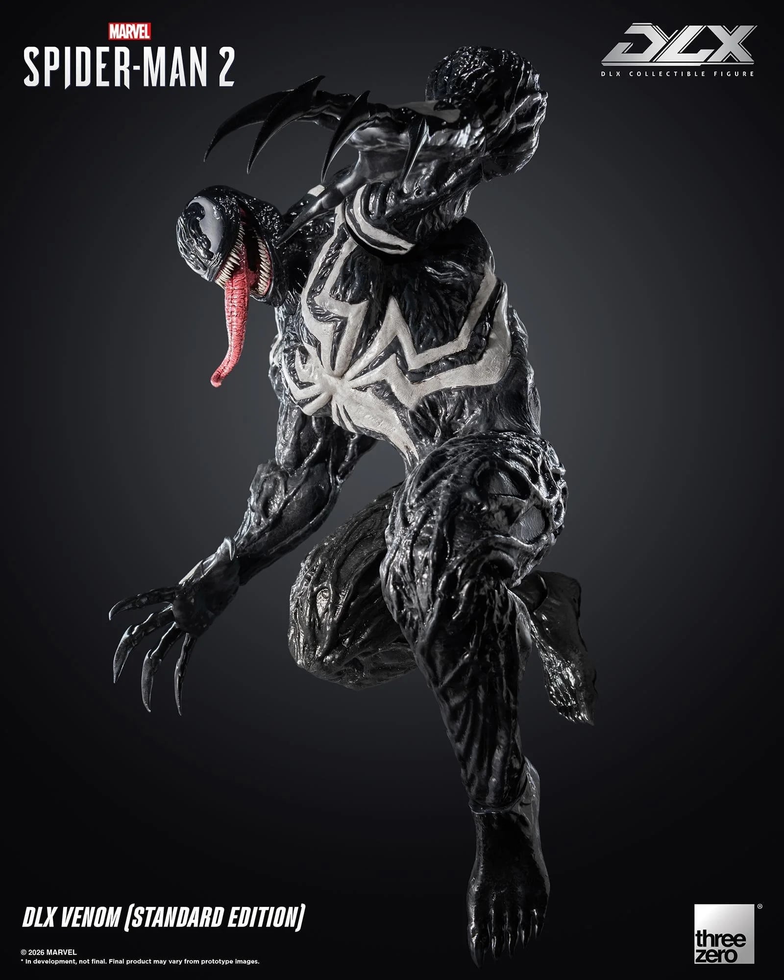 threezero 發表《Marvel’s Spider-Man 2》DLX 猛毒合金人偶預計 2027 年發售,全高 29 公分具備 33 處關節
