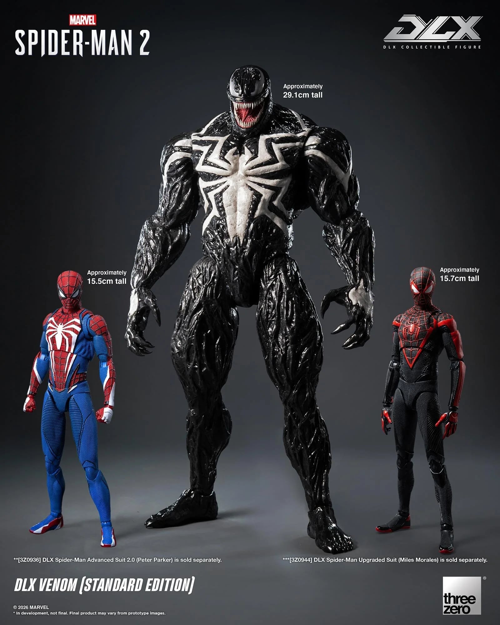 threezero 發表《Marvel’s Spider-Man 2》DLX 猛毒合金人偶預計 2027 年發售,全高 29 公分具備 33 處關節