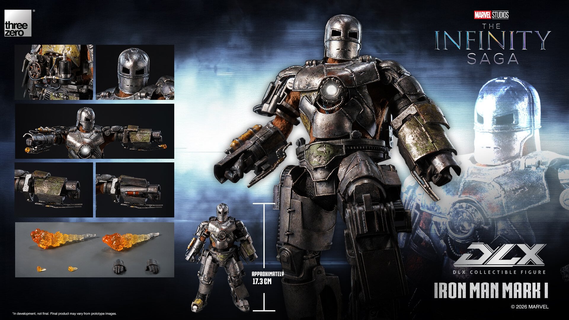 threezero《鋼鐵人》DLX Mark 1合金模型亮相 2027年秋季發售 定價約3524元