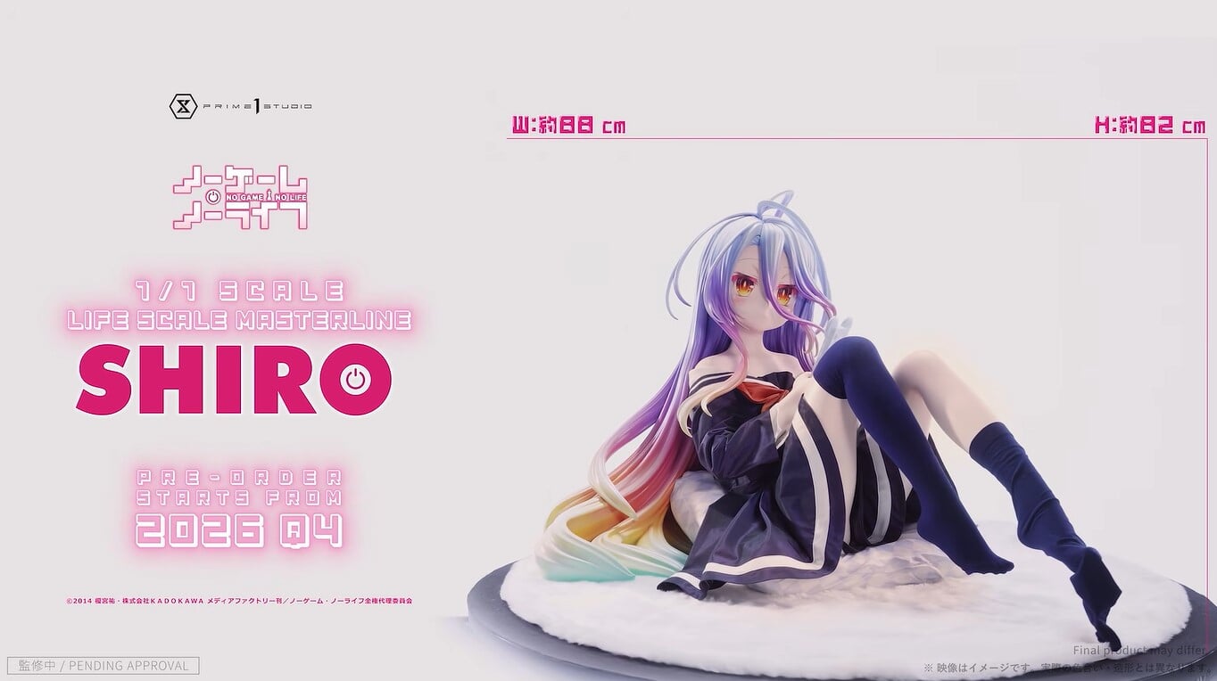 PRIME 1 STUDIO 揭開《遊戲人生》「白」1/1 等身大彩色原型,極致工藝重現夢幻漸層長髮