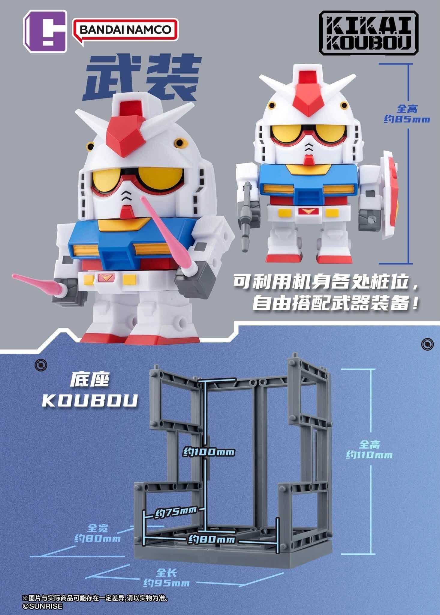 《機動戰士鋼彈》機械工房模型 5公分透明內構 單入售價約371元