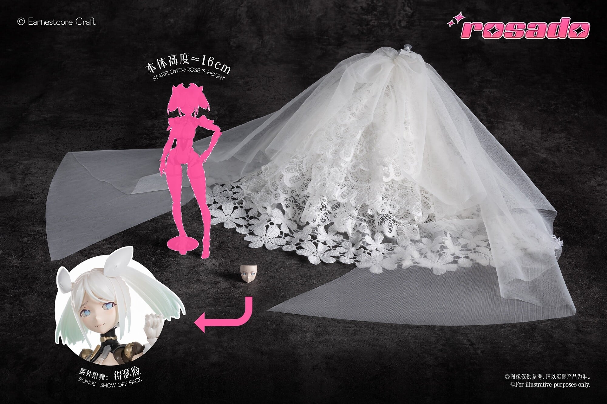 《rosado Project》星花婚紗 搭載布製蕾絲與追視眼球