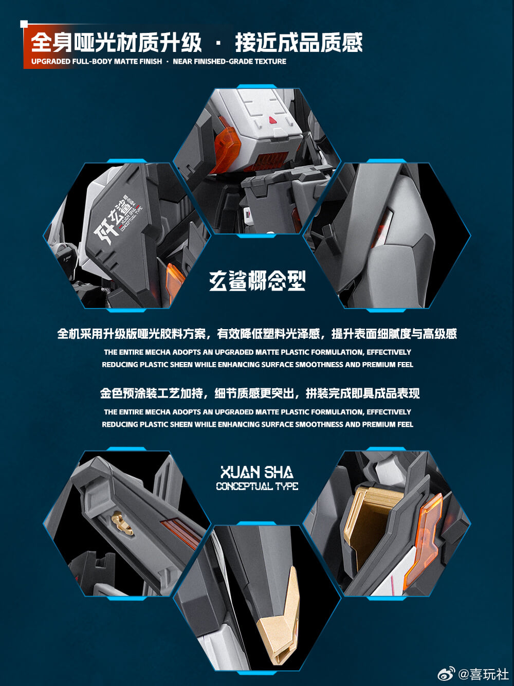 喜玩社《玄鯊 概念型》合金骨架 23公分海量武裝約600元