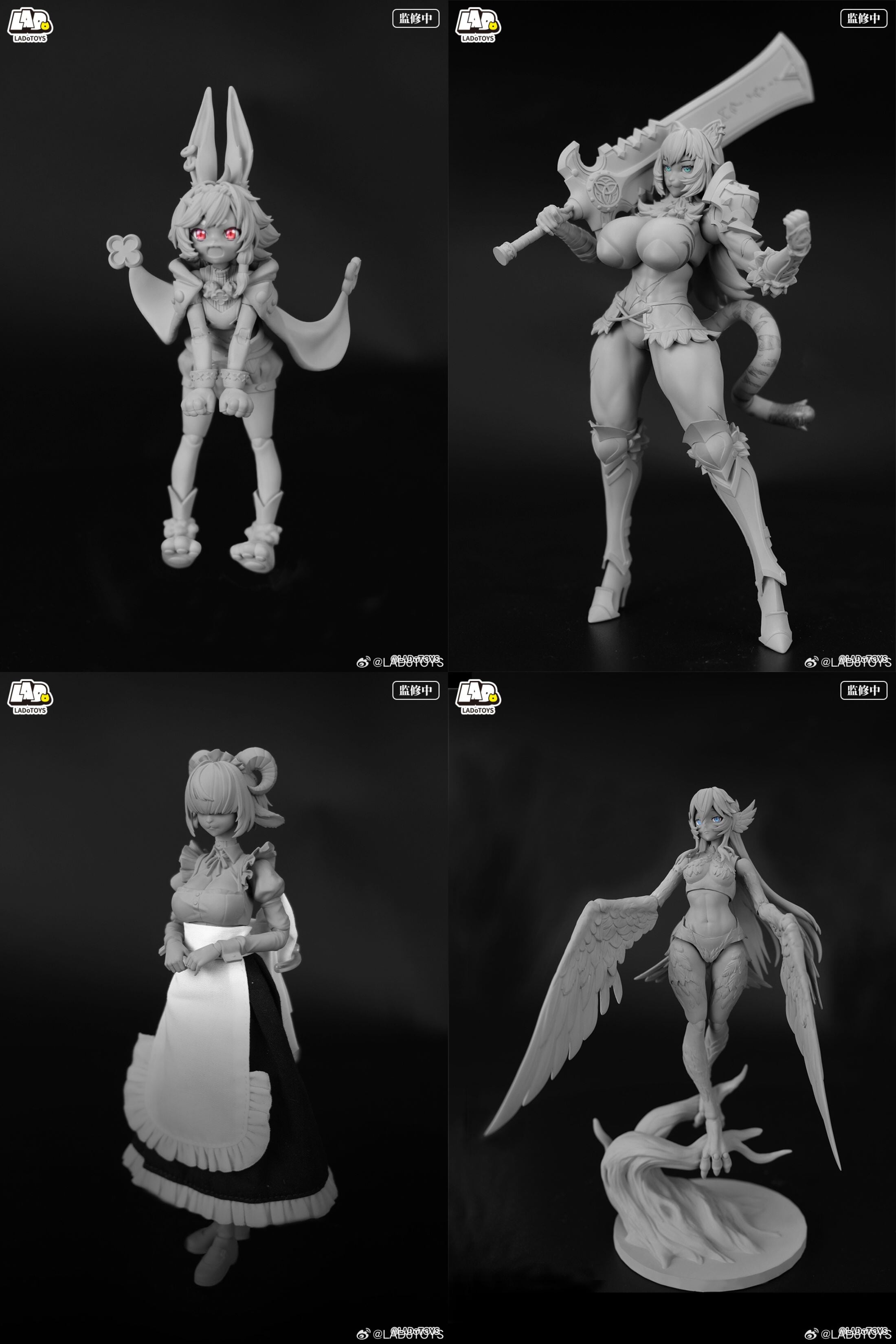 LADo TOYS 公開《魔法大陸》4 款原型 獸耳女僕與戰士細節亮相