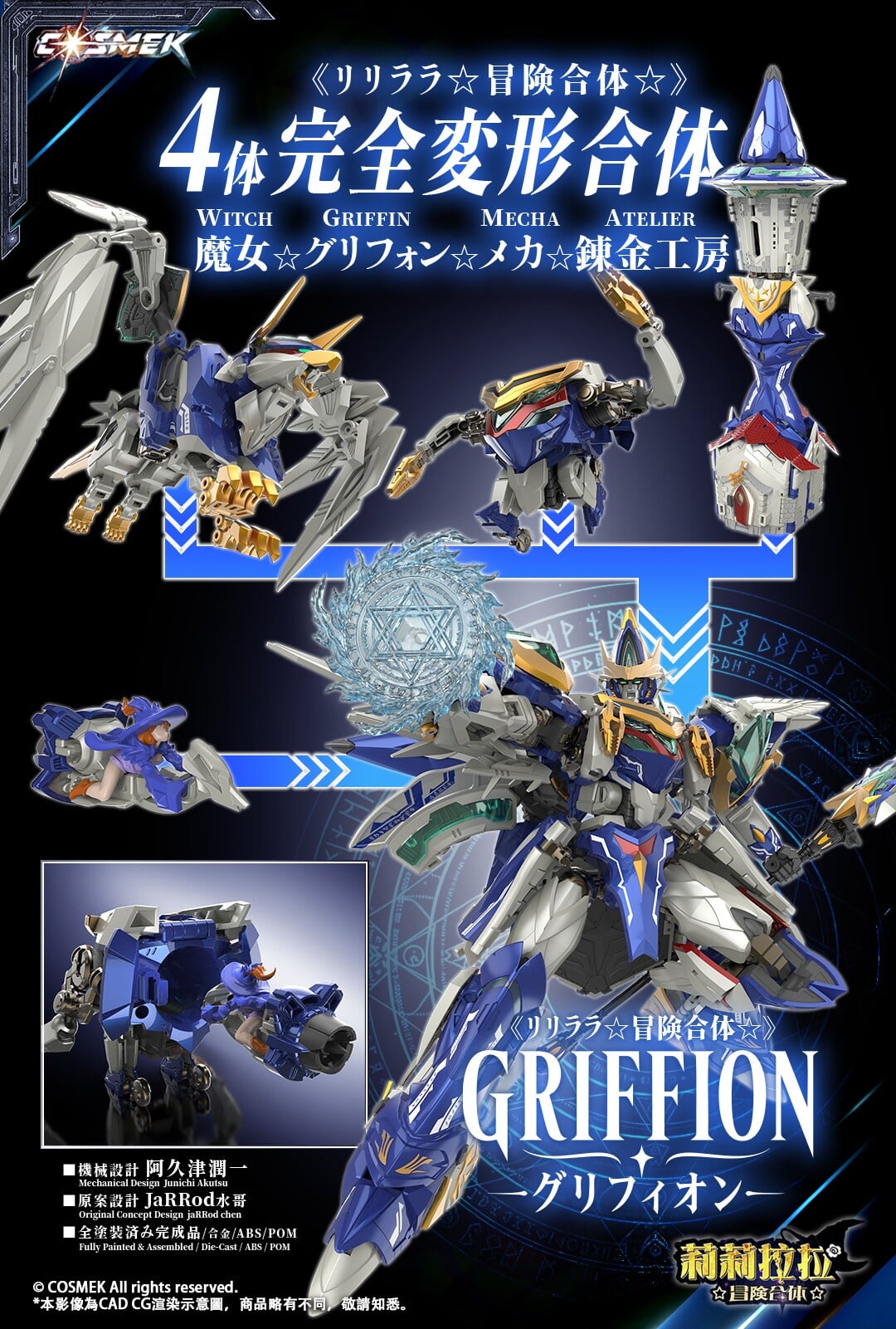 《リリララ》Griffion合金模型 10月22日開訂 支援四機完全變形