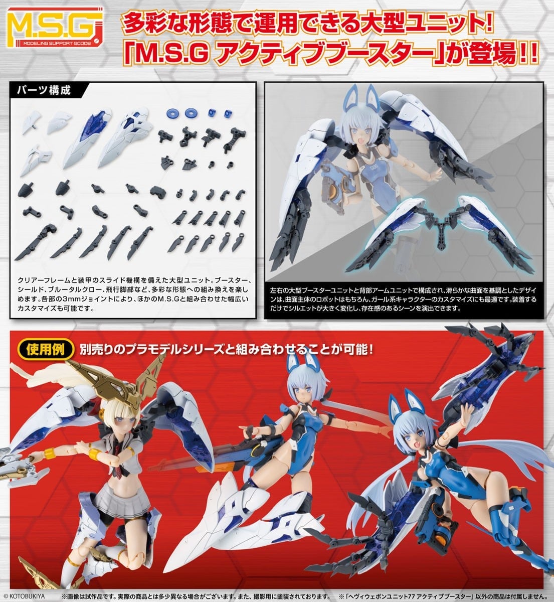 壽屋 M.S.G《Active Booster》變形巨爪 2027年4月發售 支援機娘