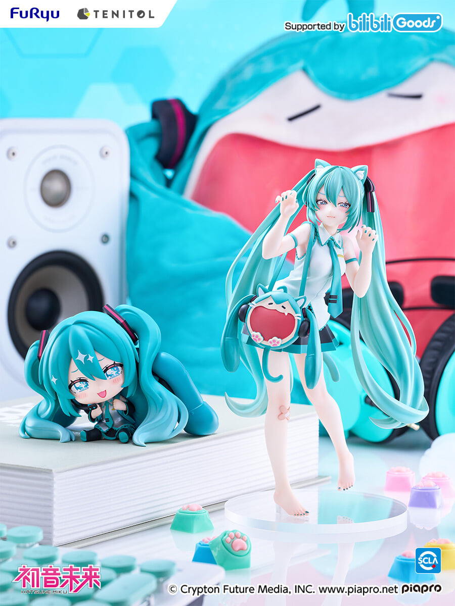 FURYU《初音未來》TENITOL 系列新作 巨大軟萌包與貓耳造型彩色原型亮相