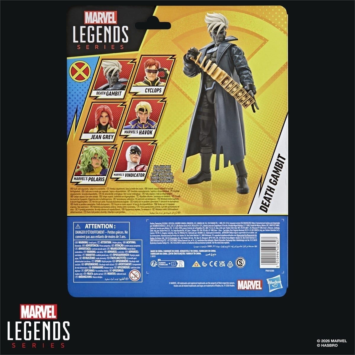 Hasbro Marvel Legends《X-Men '97》新彈曝光 死亡金牌手與懷舊背卡 2026 年 12 月發售
